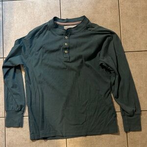 The Normal Brand Long-Sleeve Henley in Dark Teal